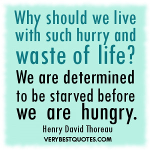 Living life quotes - Why should we live with such hurry and waste of ...