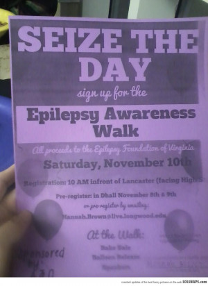 Epilepsy Awareness Walk...With Some Intended Humor