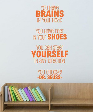 Dr. Seuss Brains Wall Quotes Decal