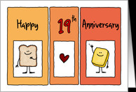 Happy 19th Anniversary - Butter Half card - Product #1227078