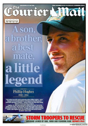 Australian media pays tribute to Phillip Hughes, calling him: 'A son ...
