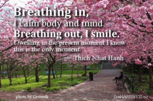 Mindfulness quotes breathing in i calm body and mind. breathing out i ...