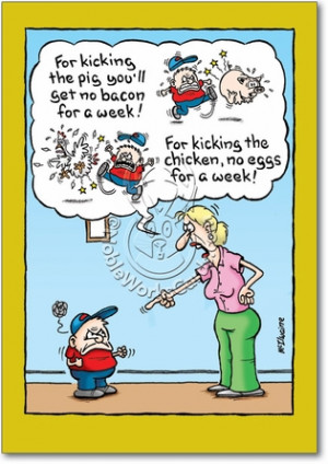 Kicking The Pig Adult Funny Birthday Card Nobleworks