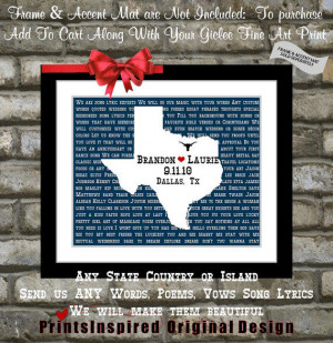 ... State Music Song Vows The Notebook Romantic Movie Quote Art Gift Print