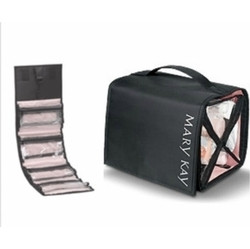 Mary Kay Roll-Up Cosmetic bag, Black/Pink with Hook