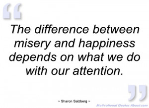 the difference between misery and sharon salzberg