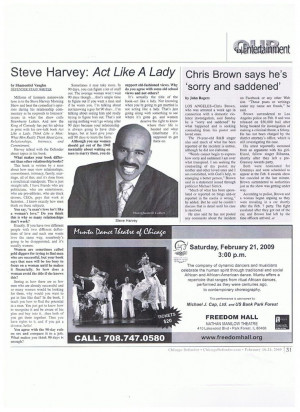 ... interview with Steve Harvey. Read Steve Harvey's book. It is right on