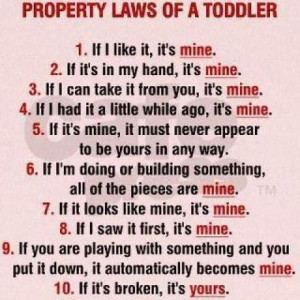 This pretty much sums up toddler rules! It definitely made me laugh so ...