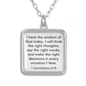 Wisdom of God bible verse 1 Corinthians 2:16 Necklace