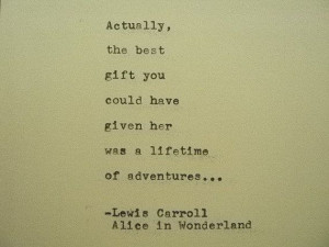 ALICE IN WONDERLAND Lewis Carroll Hand Typed Typewriter Quote Made ...
