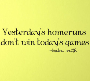 Babe Ruth Yesterday's Homeruns Wall Decal Item - Trading Phrases