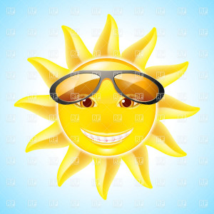 Cartoon smiling sun with face and sunglasses, download royalty-free ...