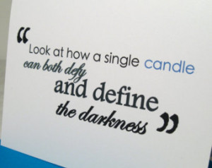 Hanukkah Card - Inspirational Anne Frank Quote - Light Defy Darkness ...
