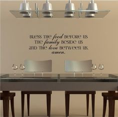 Christian Wall Decals: Bless The Food Before Us, The Family Beside Us ...