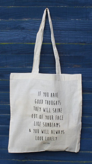 Sunbeam quote tote shopper bag Roald Dahl happy quote. provides ...