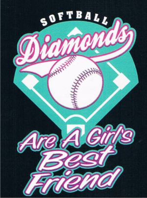 Softball T-Shirt SOFTBALL DIAMONDS ARE GIRL'S BEST FRIEND Cool Pitcher ...