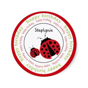 Cute Ladybugs Birthday Name