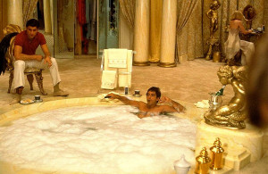 Al Pacino as Tony Montana, Scarface, Bathtub scene, Steven Bauer ...