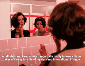 twin peaks women audrey horne talk bathroom donna hayward stranger ...