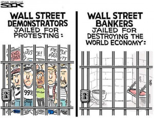 funny protesters vs bankers jail comic