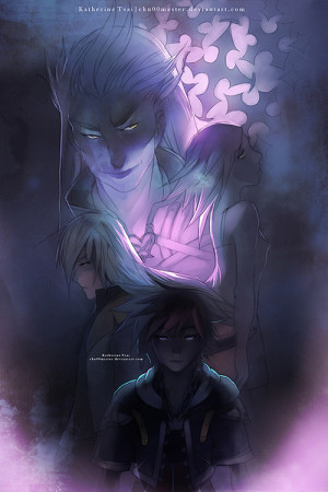 Gaming #ansem #kairi #kh #kingdom hearts #riku #sora #my art