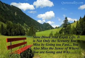 Slow Down And Enjoy Life
