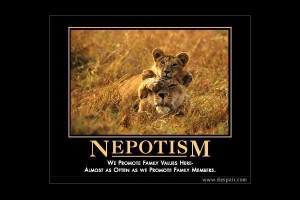nepotism is defined by wikipedia as favoritism granted to relatives or