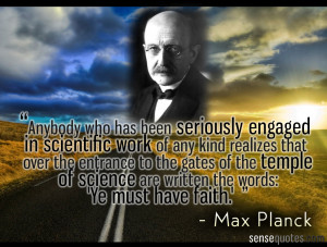 Max Planck Quote about the Temple of Science