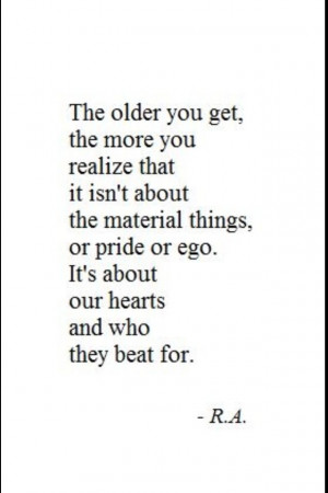 The older we get...