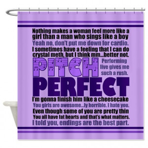 ... Gifts > Acapella Bathroom Décor > Pitch Perfect Quotes Shower Curtain