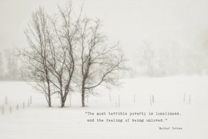 Mother Teresa Quote Loneliness Solitude New England Winter Snowscape ...