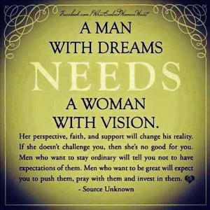 ... his true potential. Behind every successful man is a stronger woman