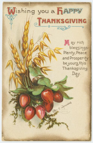 Vintage Thanksgiving postcard - Wishing you a happy Thanksgiving ...