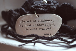 No act of kindness no matter how small is ever wasted. ~Aesop~ #quote