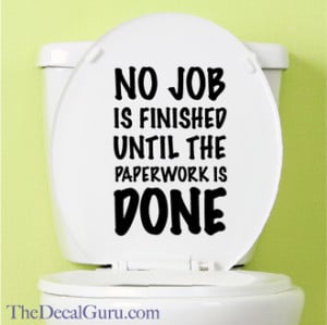 Toilet paperwork potty humor decal sticker