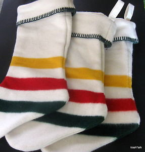 Details about Pendleton WOOL Christmas Stocking hudson bay stripe red ...