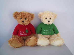 christmas teddy bear w coat hy06126 china stuffed plush toys