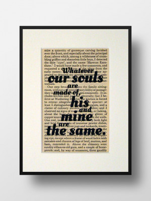 Wuthering Heights - Book Quote Print - Romantic Quote - Engagement ...