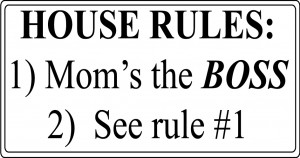 House Rules Mom The Boss Cute vinyl wall decal quote sticker decor ...