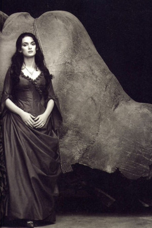 Winona Ryder on the set of Dracula (1992).