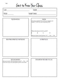 Perfect cover sheet for each class in your AVID binder Students can