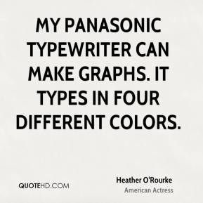 Heather O'Rourke - My Panasonic typewriter can make graphs. It types ...