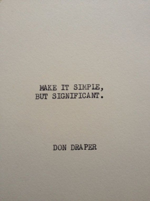 THE DON DRAPER Typewriter quote on 5x7 cardstock by WritersWire, $6.00