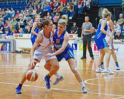 WNBL Canberra Capitals player Nicole Hunt attempts to steal the ball ...