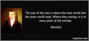 ... . Where they overlap, it is in every point of the overlap. - Novalis