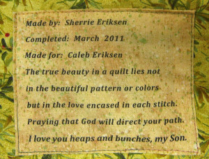 Quilt Label Sayings