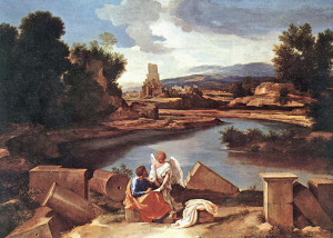 Nicholas Poussin - Landscape with St. Matthew and the Angel, 1645.