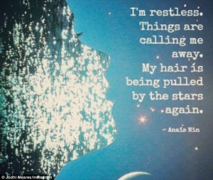 calling me away my hair is being pulled by the stars again quote