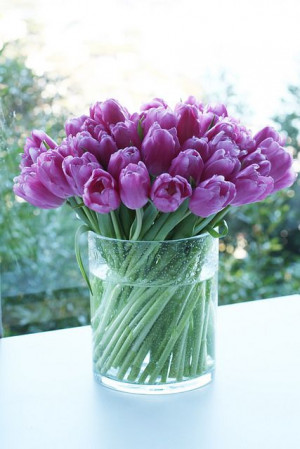 pink tulips flower arrangement ~ flowers + love quote