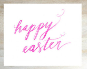 INSTANT DOWNLOAD - Happy Easter quo te - Watercolor Brush Calligraphy ...